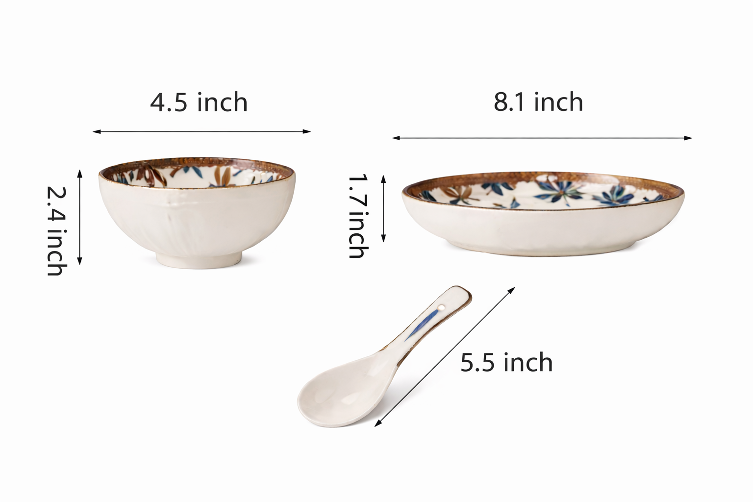 Maison Viore Paris Golden Fall Collection Four Bowls With Four Spoons And Four Plates 12-pcs