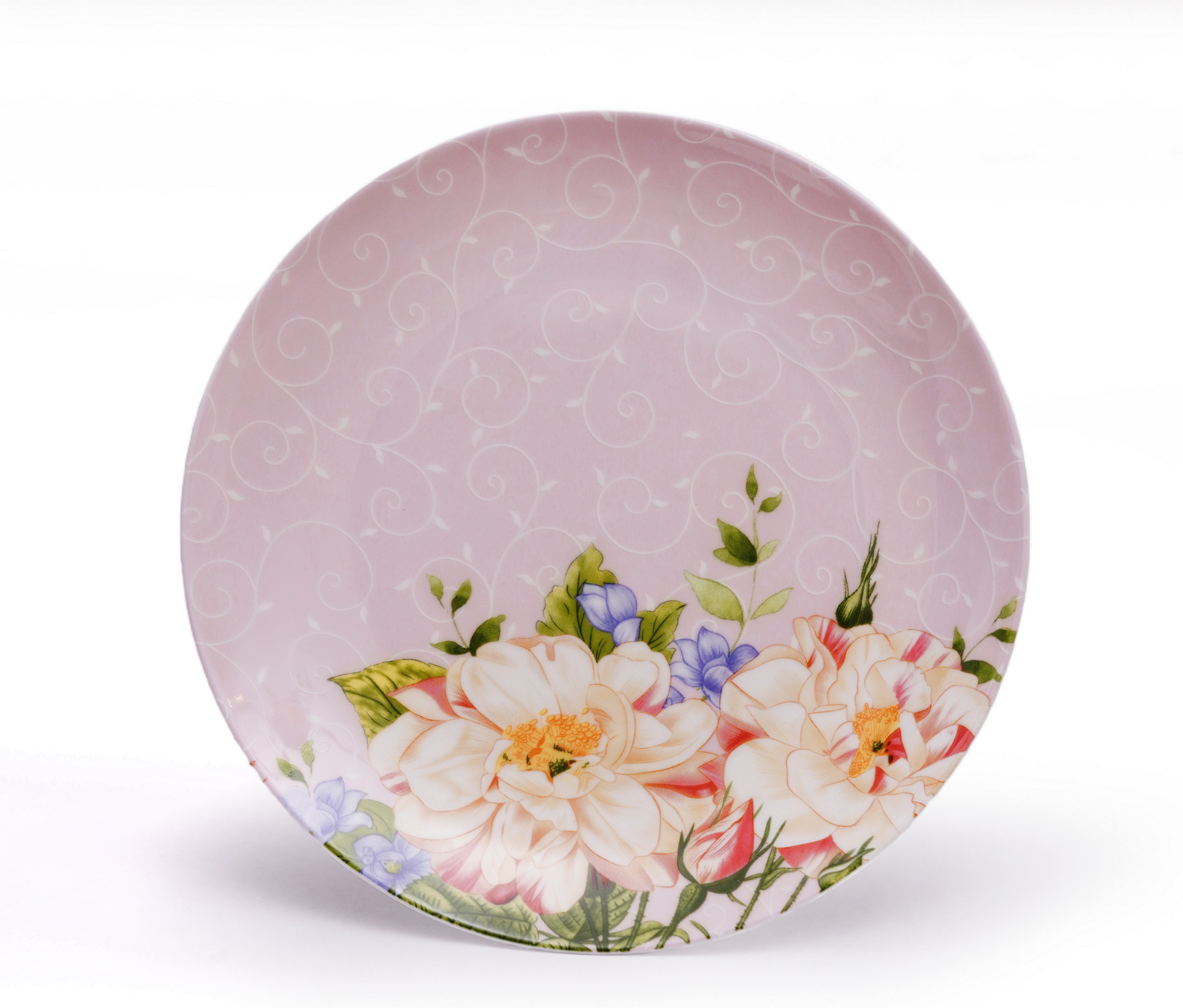 Maison Viore Parisian Spring Bloom 10" Dinner Plates Set of 4 Pink