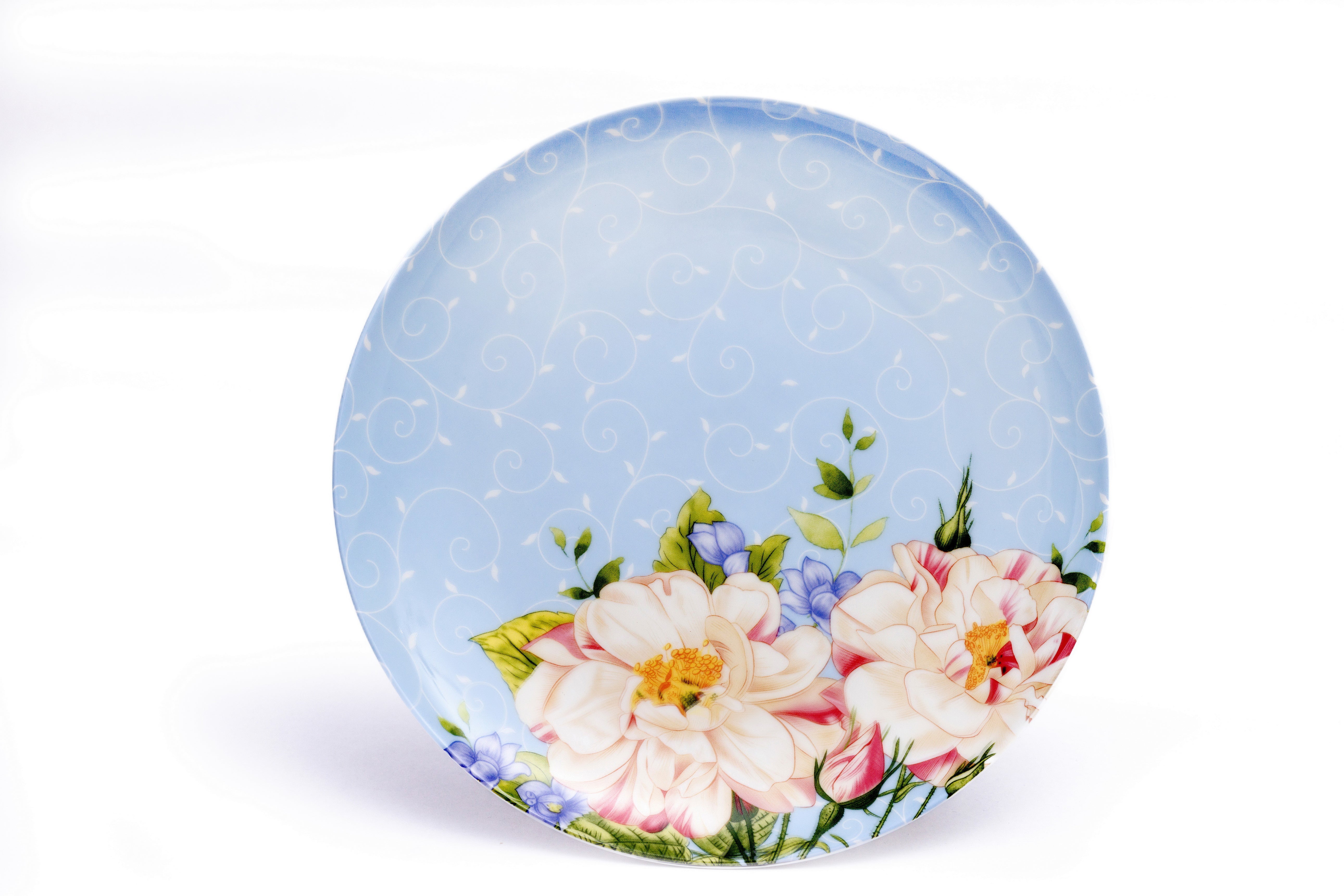 Maison Viore Parisian Spring Bloom 10" Dinner Plates Set of 4 Blue